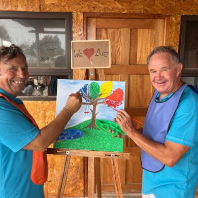 - Ronny en Guido Cassiers tijdens hun verblijf in Afrika