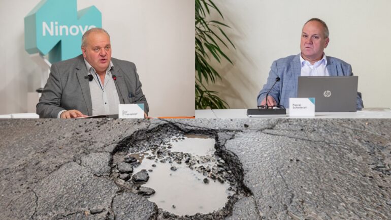 burgemeester Guy D'haeseleer, schepen Schietecat en wegennet