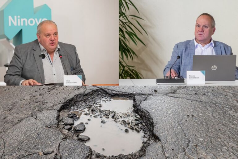 burgemeester Guy D'haeseleer, schepen Schietecat en wegennet