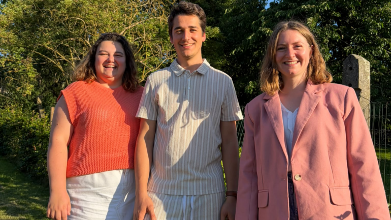 Nieuwe generatie neemt verantwoordelijkheid op binnen Positief Ninove vlnr. Paulien Kosynsky, Victor Schollaert en Céline Moock