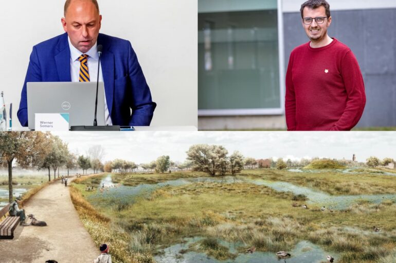 Schepen Werner Somers en gemeenteraadslid Jordy De Dobbeleer (Groen Ninove)